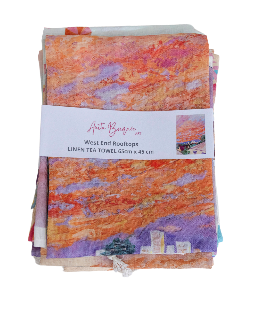 West End Rooftops Linen Tea Towel