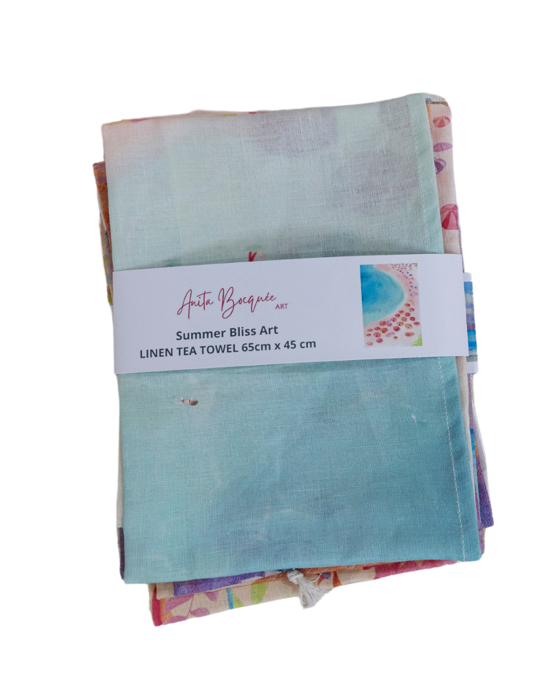 Summer Bliss Art Linen Tea Towel