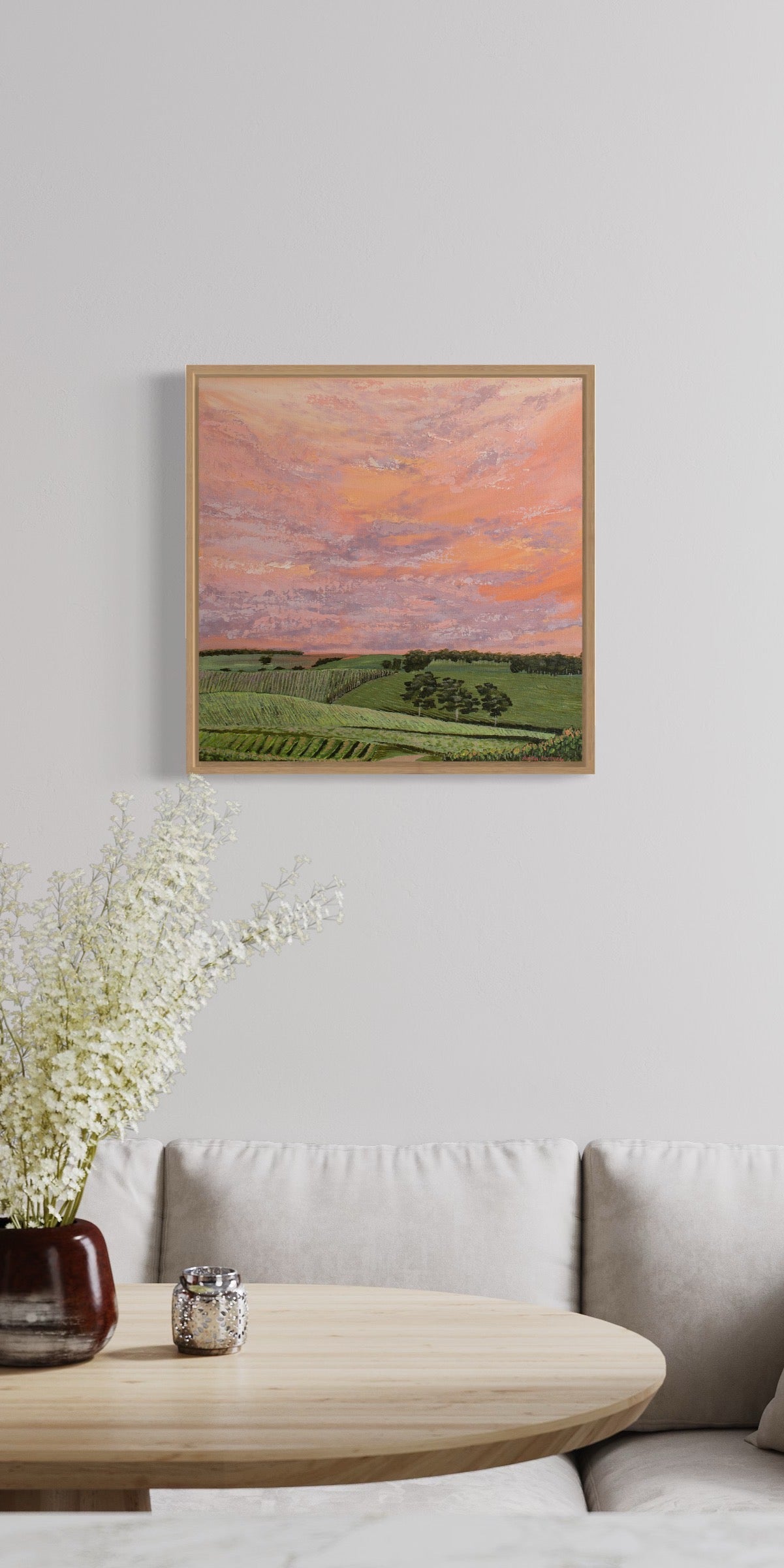 SOLD Orange Vineyard Sunset (Original)