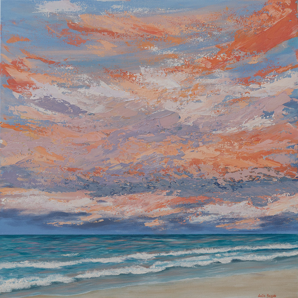 Main Beach Orange Sunset (Original)