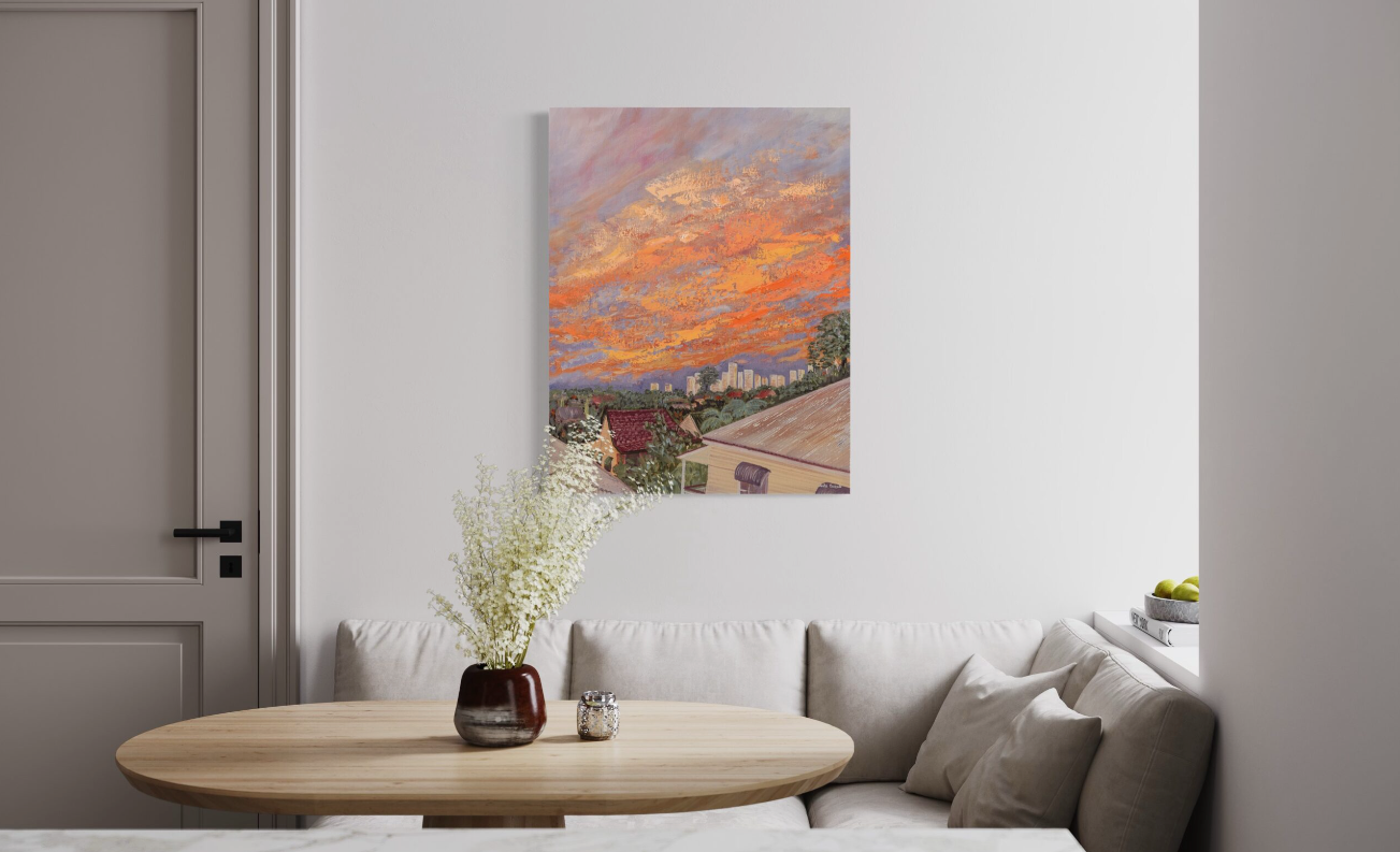 West End Rooftops I (Embellished Canvas Art Prints)