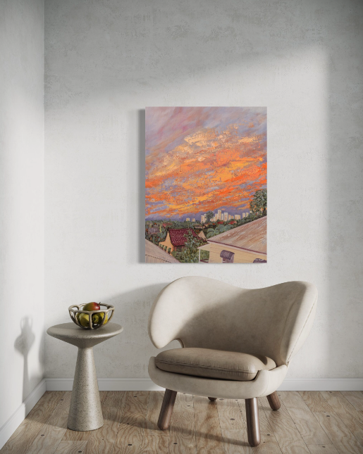 West End Rooftops I (Embellished Canvas Art Prints)