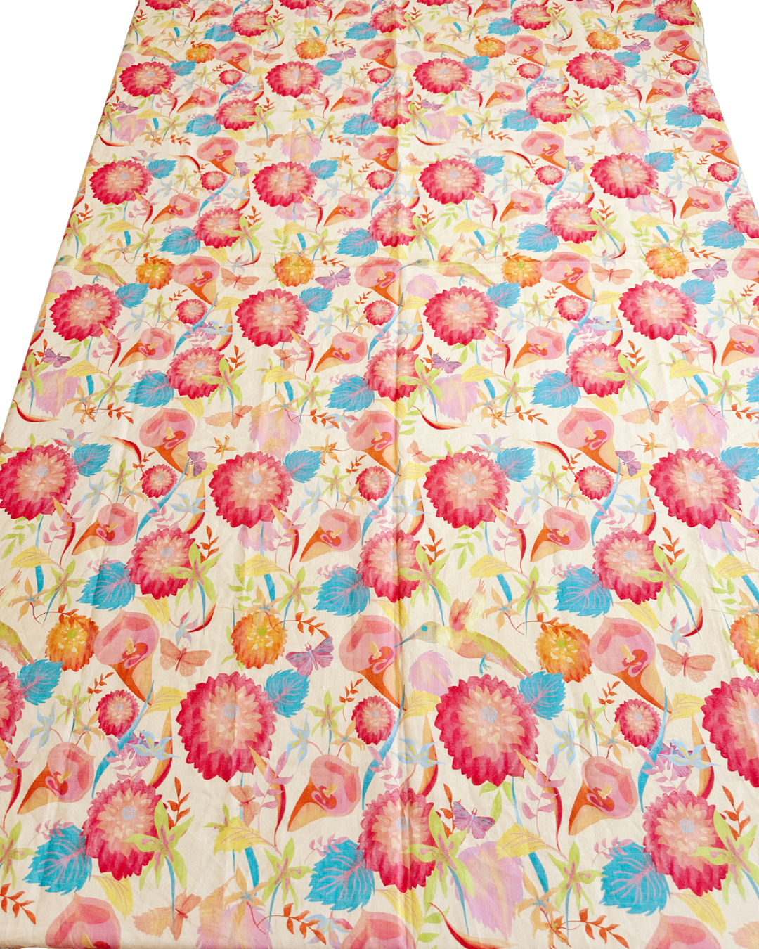 Hummingbird Pattern Linen Table Cloth