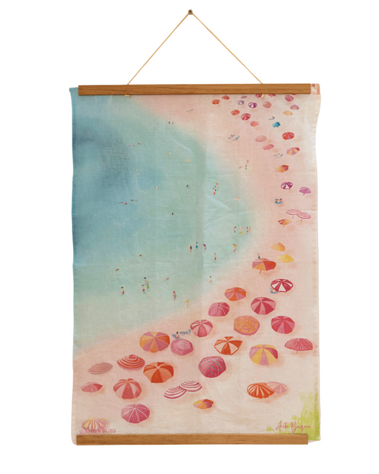 Summer Bliss Art Linen Tea Towel