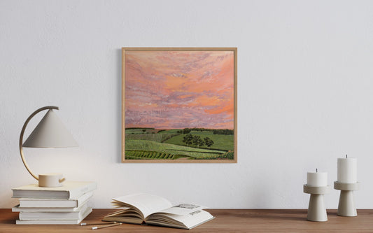 SOLD Orange Vineyard Sunset (Original)