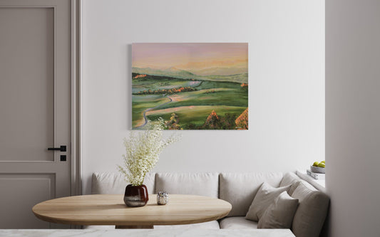 Pink Hiddenvale Sunrise (Embellished Canvas Art Prints)